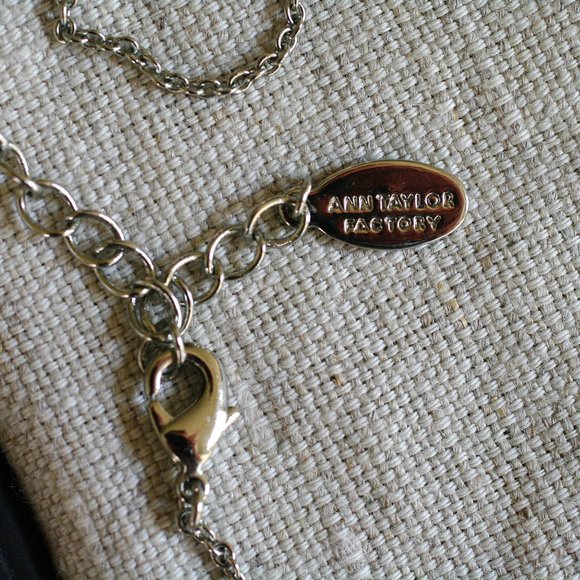 Ann Taylor Factory Abalone + Rhinestone Necklace - Picture 6 of 8